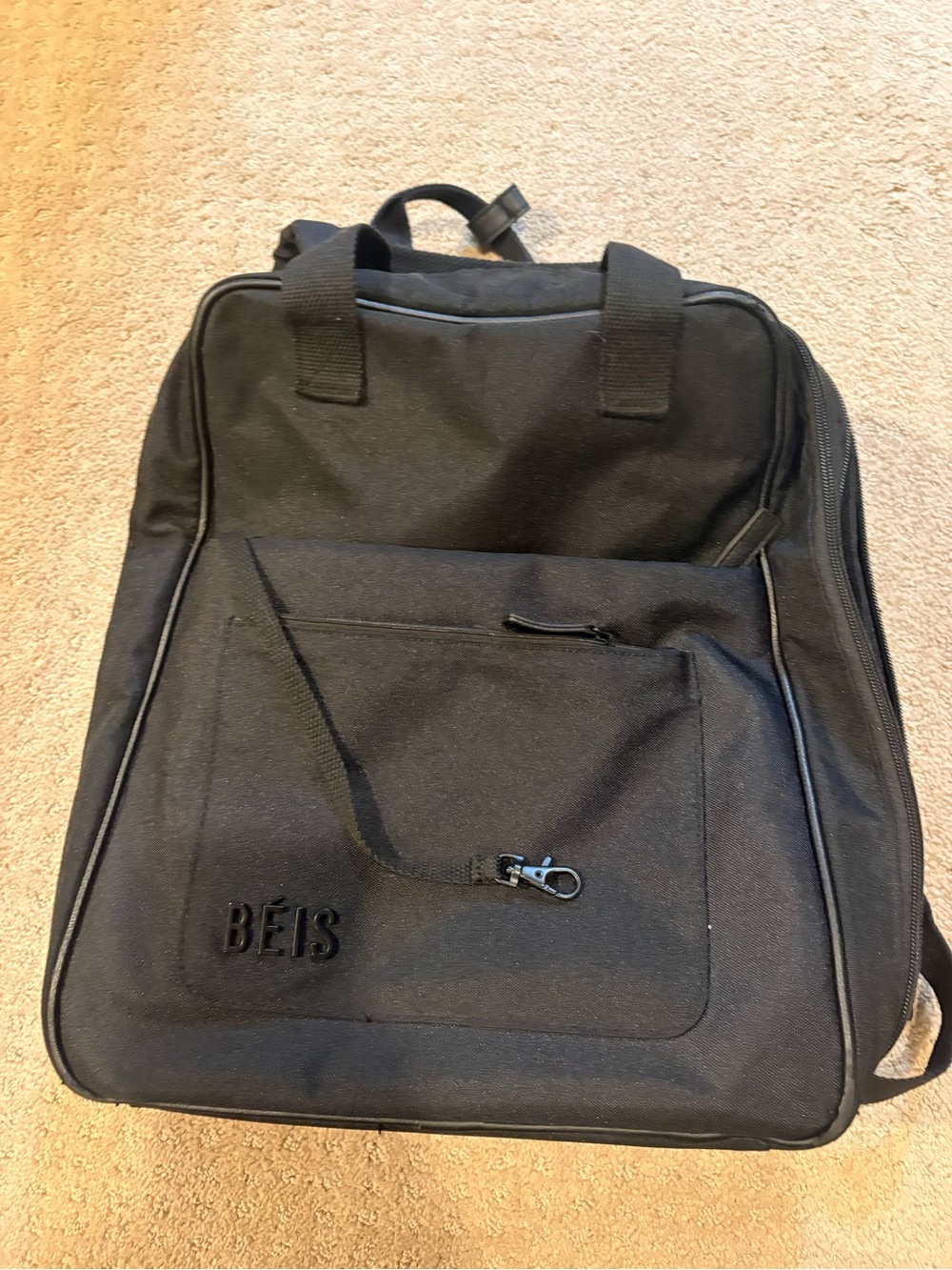 Black Travel Backpack - Béis The Expandable